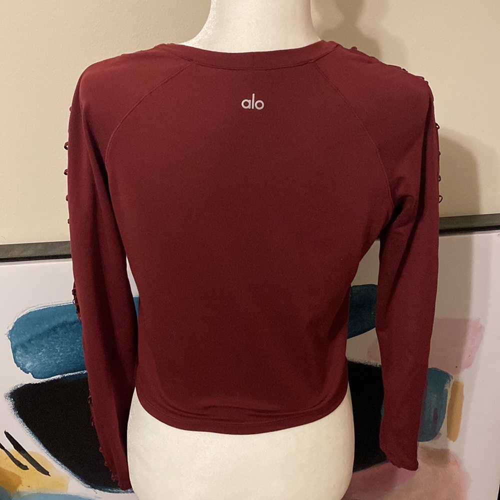ALO | Black Cherry High Line Long Sleeve Top - Picture 6 of 6